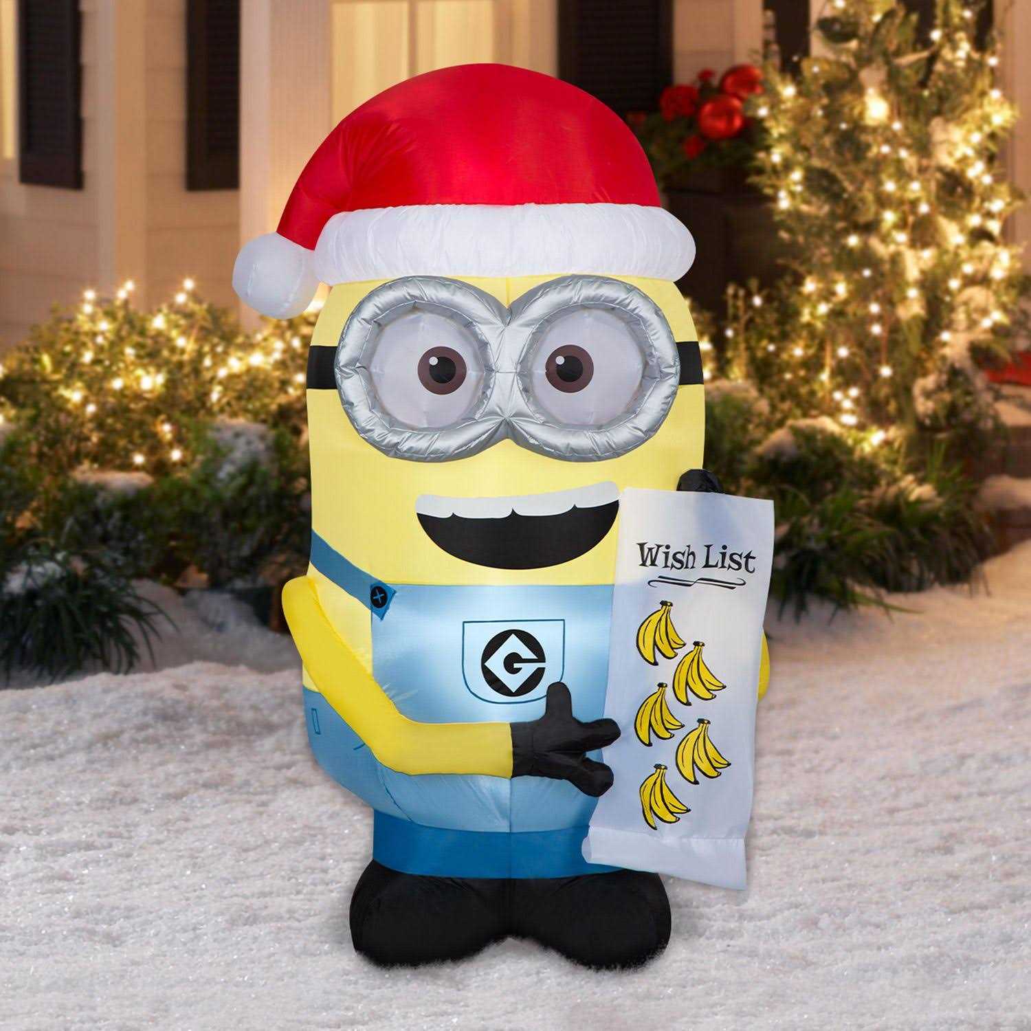 Airblown Iatables Christmas Minions Dave with Wish List Universal - Image 2