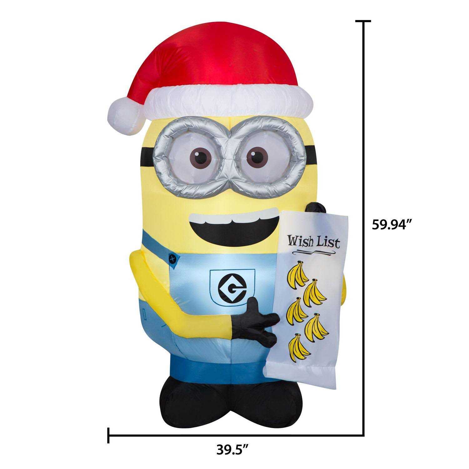 Airblown Iatables Christmas Minions Dave with Wish List Universal - Image 4
