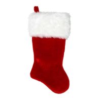 Northlight 20 Red White Plush Traditional Christmas Stocking with Cuff