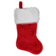 Northlight 20 Red White Plush Traditional Christmas Stocking with Cuff