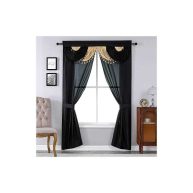 Regal Home Collections Amore Curtains 5-Piece Window Curtain Set 54-Inch W x Panels with Attached Valance and 2 Tiebacks