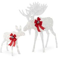 Best Choice Products 2-Piece Moose Family Lighted Christmas Yard Decor Set w/ 170 LED Lights