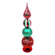 At Home Finial Decor Red & Green