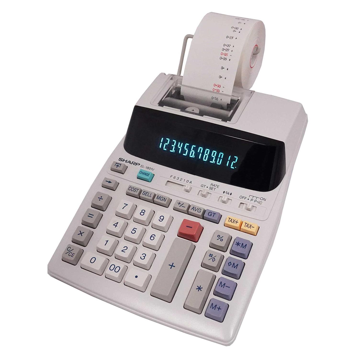 Sharp EL-1801V Two-Color 12-Digit Printing Calculator - Image 4