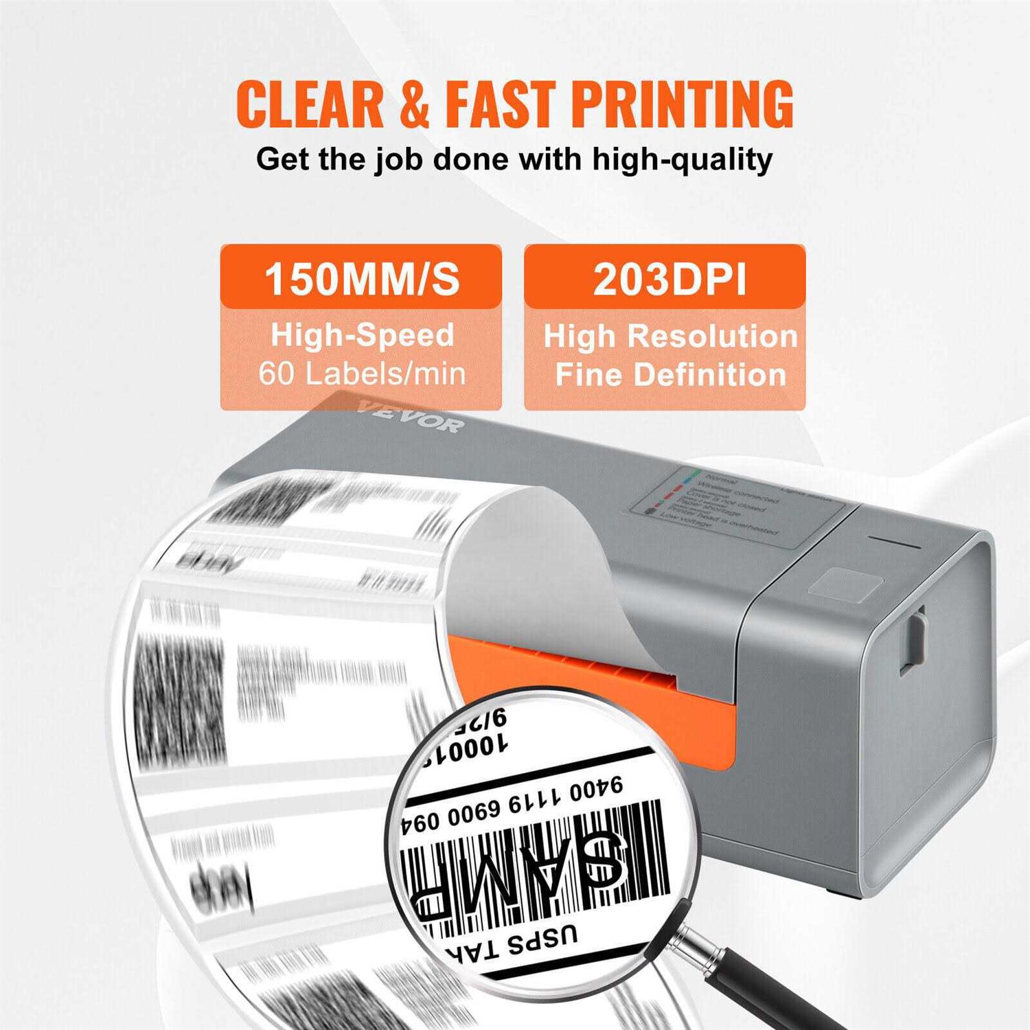 VEVOR Thermal Label Printer Shipping Label Printer for Width of 1.57 - Image 2