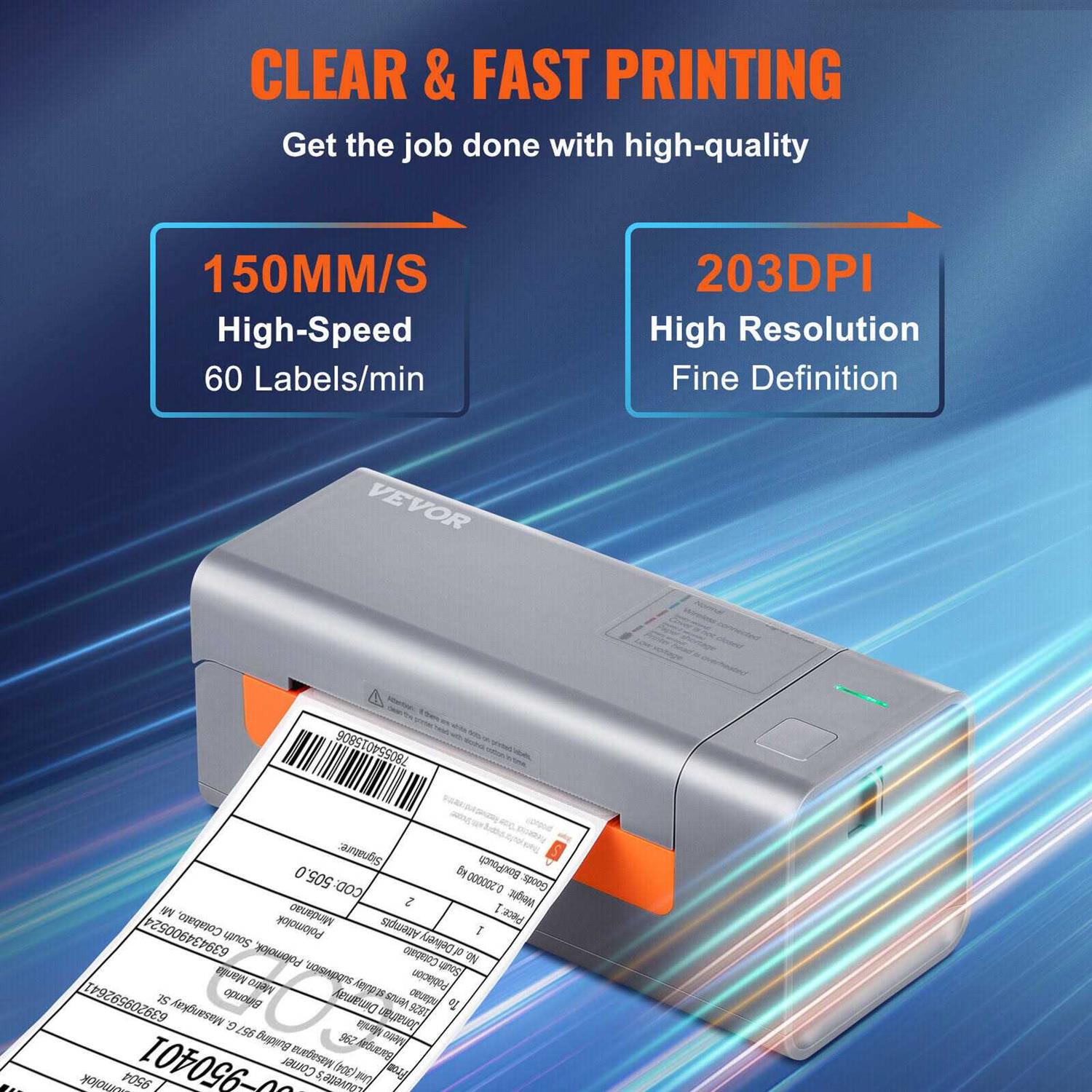 VEVOR Thermal Label Printer Shipping Label Printer for Width of 1.57 - Image 3