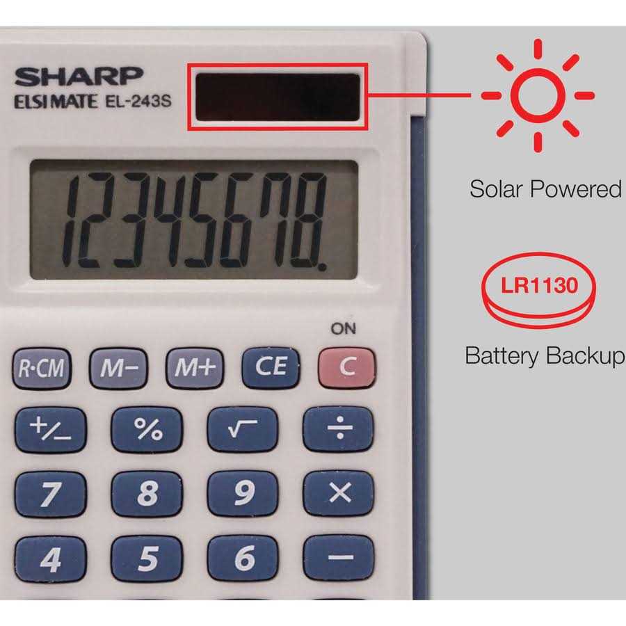 Sharp EL-243SB Solar Pocket Calculator EL243SB - Image 3