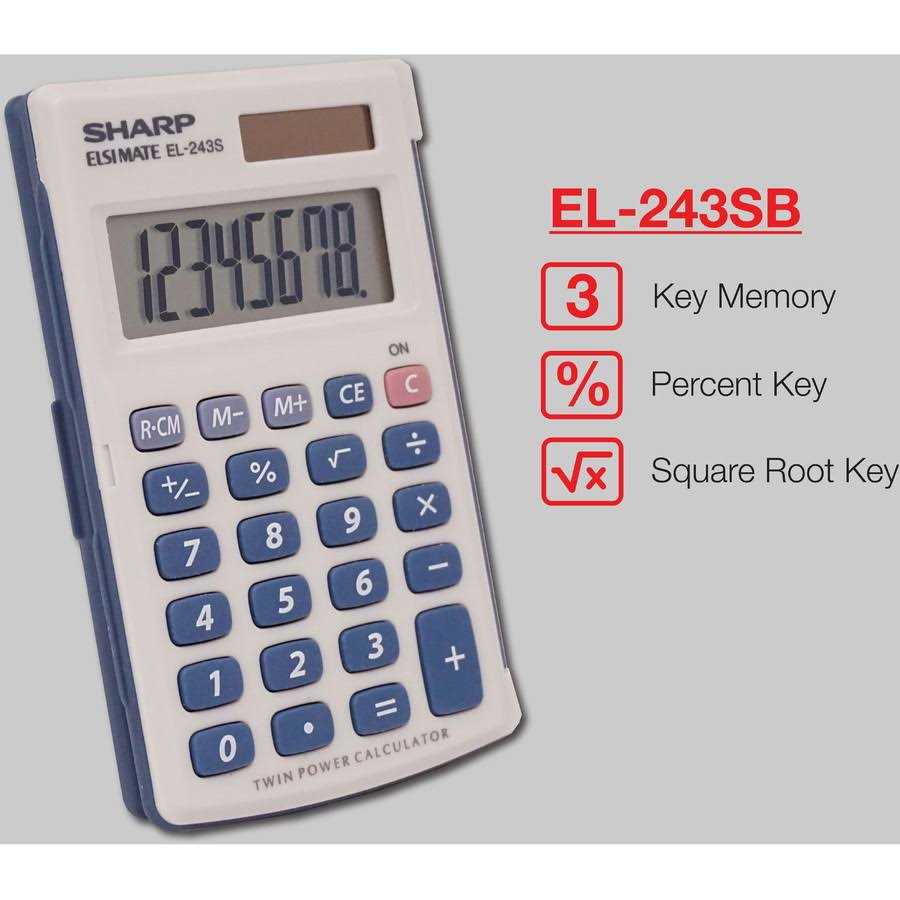 Sharp EL-243SB Solar Pocket Calculator EL243SB - Image 5