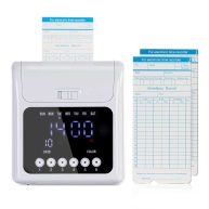 Tera Time Clocks with Extra 100pcs Time Cards Employee Attendance Punch Payroll Recorder LCD Display Screen