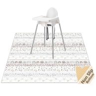 Splat Mat for Under High Chair/Arts/Crafts, WOMUMON Washable Spill Mat Waterproof Floor Protector Splash Mat, Messy Mat and Table Cloth