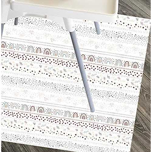 Splat Mat for Under High Chair/Arts/Crafts, WOMUMON Washable Spill Mat Waterproof Floor Protector Splash Mat, Messy Mat and Table Cloth - Image 2