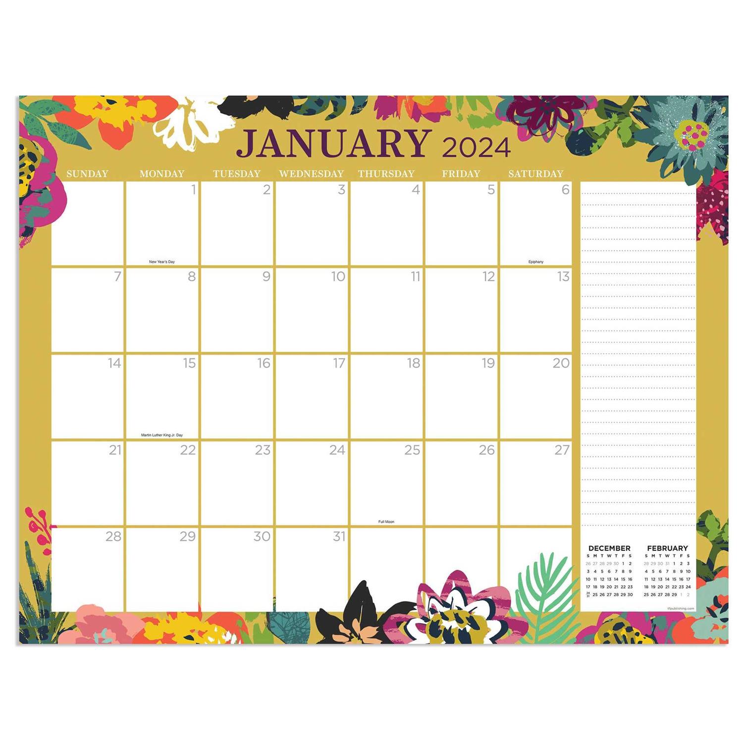 TF Publishing 2024 Every Day’s A Holiday Large Desk Pad Monthly Blotter Calendar - Image 3