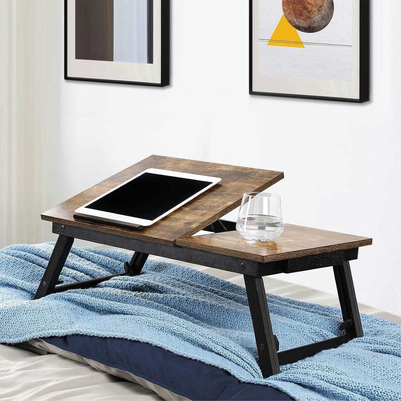 SONGMICS Laptop Desk for Bed with Adjustable Tilting Top - Image 3