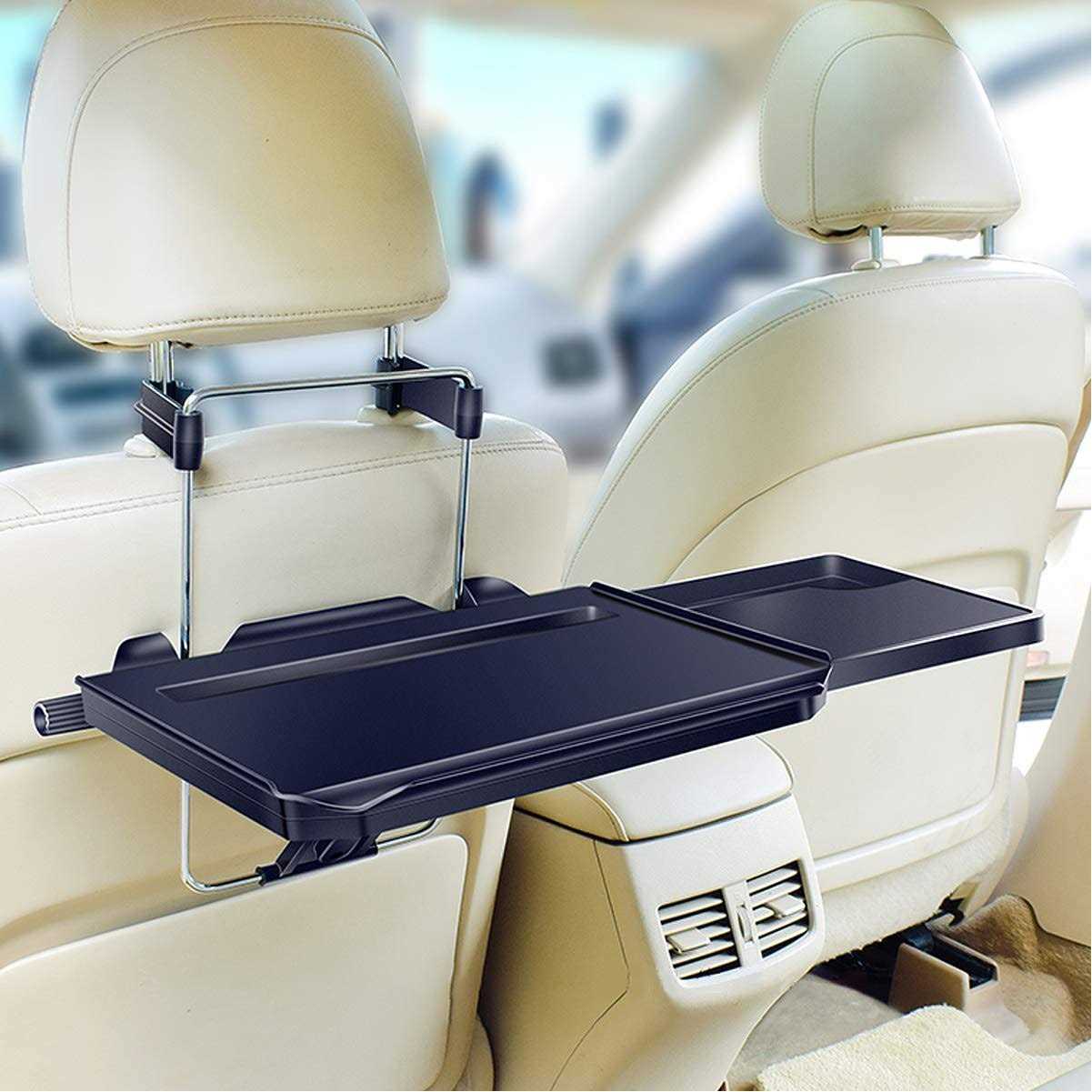 Xergur 2 in 1 Car Steering Wheel Tray / Back Seat Headrest Tray for Eating Food Drink and Writing Laptop Work - Image 5