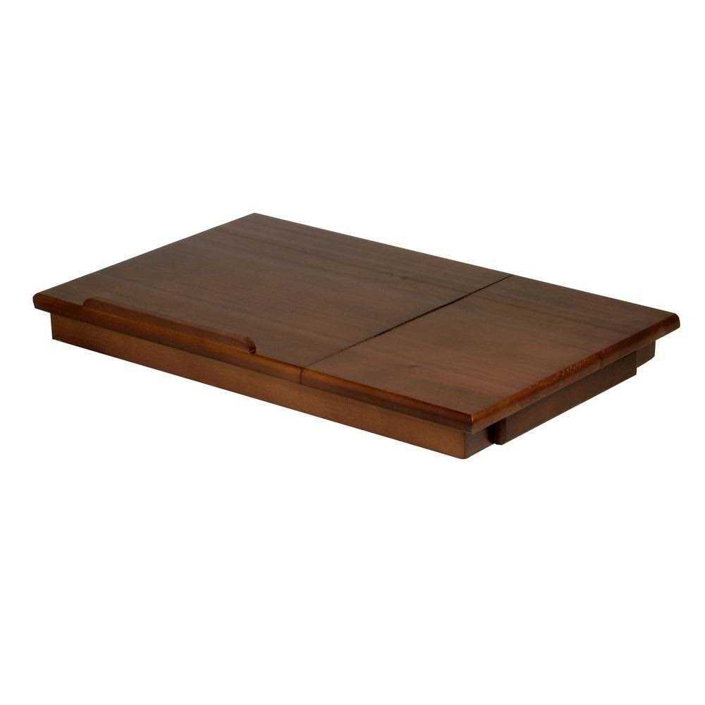 Winsome Alden Flip-Top Folding Lap Desk with Drawer, Walnut - Image 4