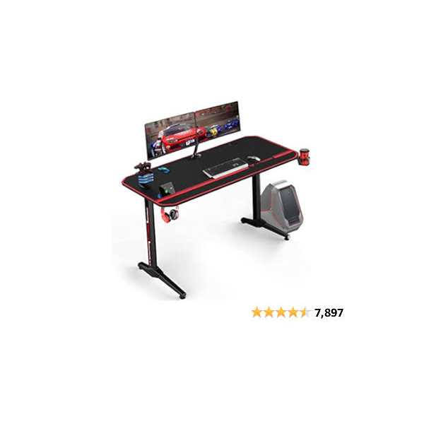 VITESSE Ergonomic Gaming Desk 55 Inch T Shaped Office PC Computer Desk with Full Desk Mouse Pad - Image 4