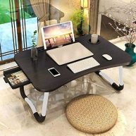 Foldable Bed Table for Laptop,Laptop Desk Table Stand,Laptop Bed Tray Table with Storage Drawer-Cup Holder