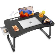 fayquaze Lap laptop desk, portable foldable laptop bed table with storage drawer and cup holder