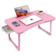 fayquaze Lap laptop desk, portable foldable laptop bed table with storage drawer and cup holder