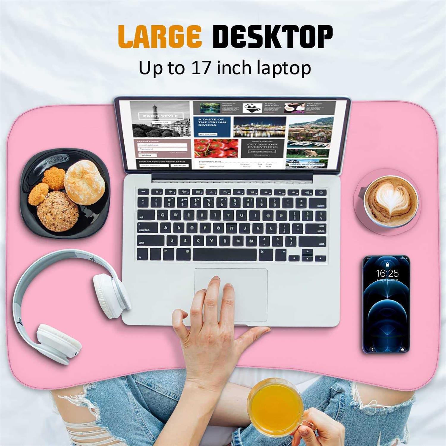 fayquaze Lap laptop desk, portable foldable laptop bed table with storage drawer and cup holder - Image 2