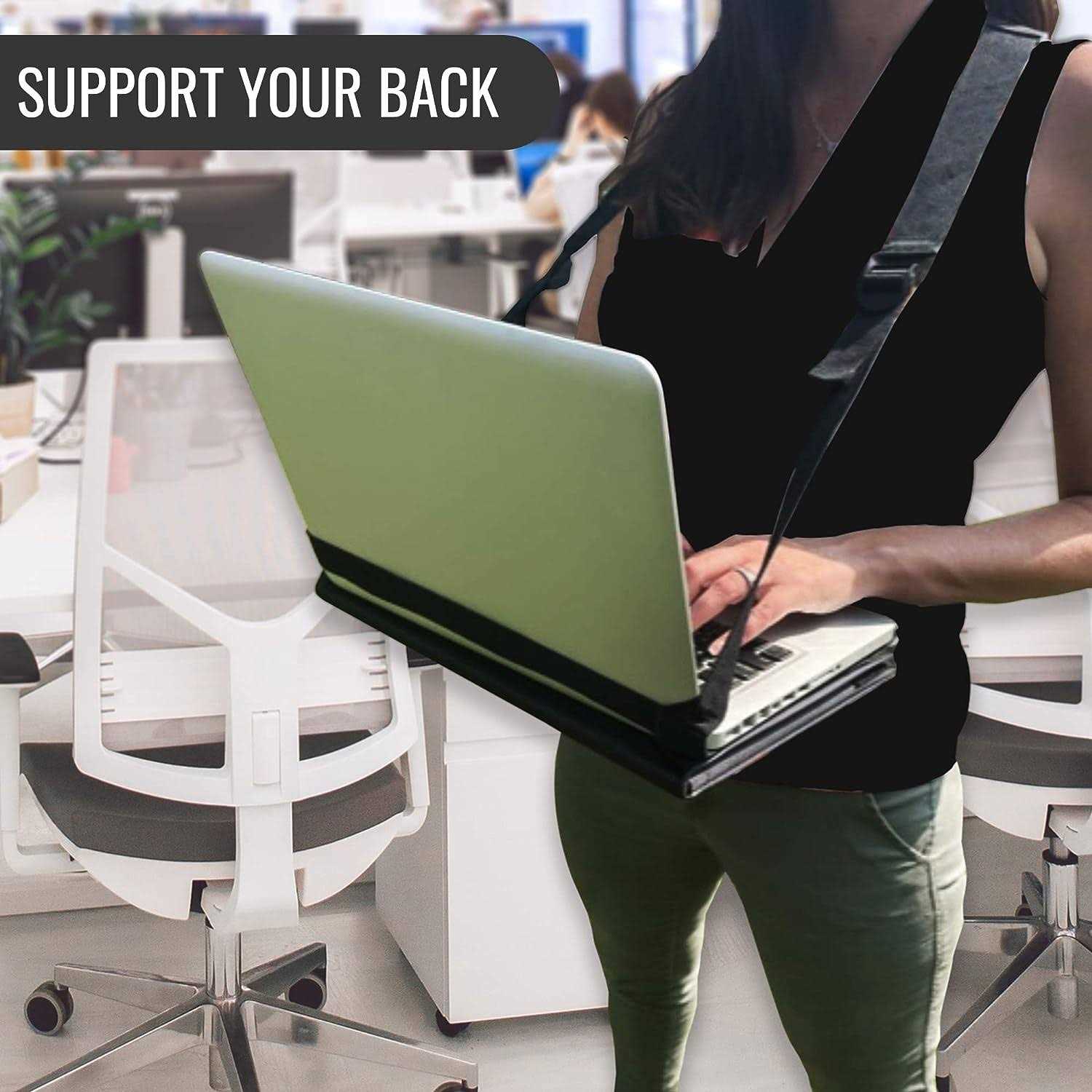 topoffice Walking Desk Mobile Laptop Desk, Hands Free Wearable Desk Mobile Laptop Harness, Standing Desk Walking Desk for Clipboard or 13 Laptop - Image 3