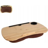 SUMISKY Lap Desk-Portable Laptop Table with Bamboo Platform Phone Holder Pillow Cushion Anti-Slip Stopper on Bed & Sofa
