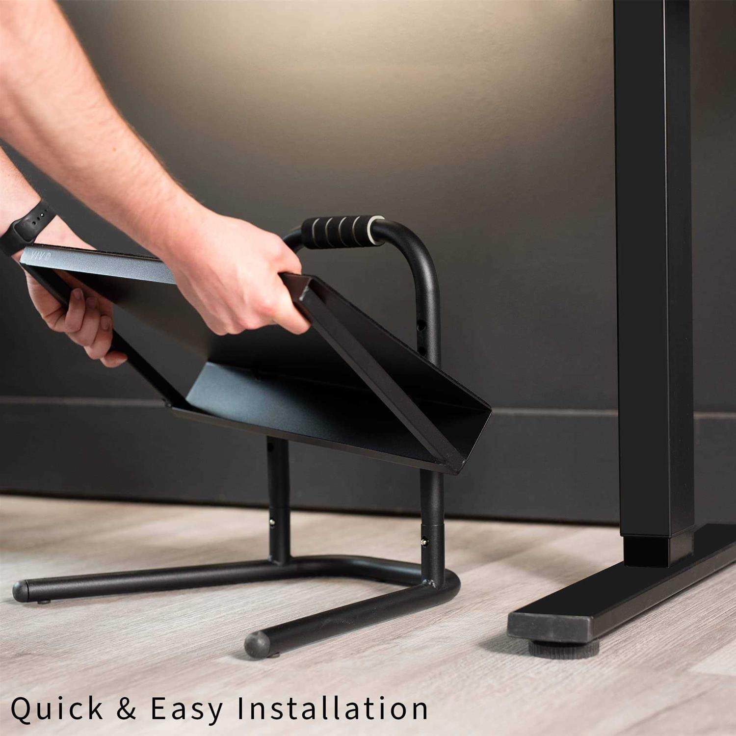 VIVO Black Ergonomic Height Adjustable Standing Foot Rest Relief Platform - Image 3