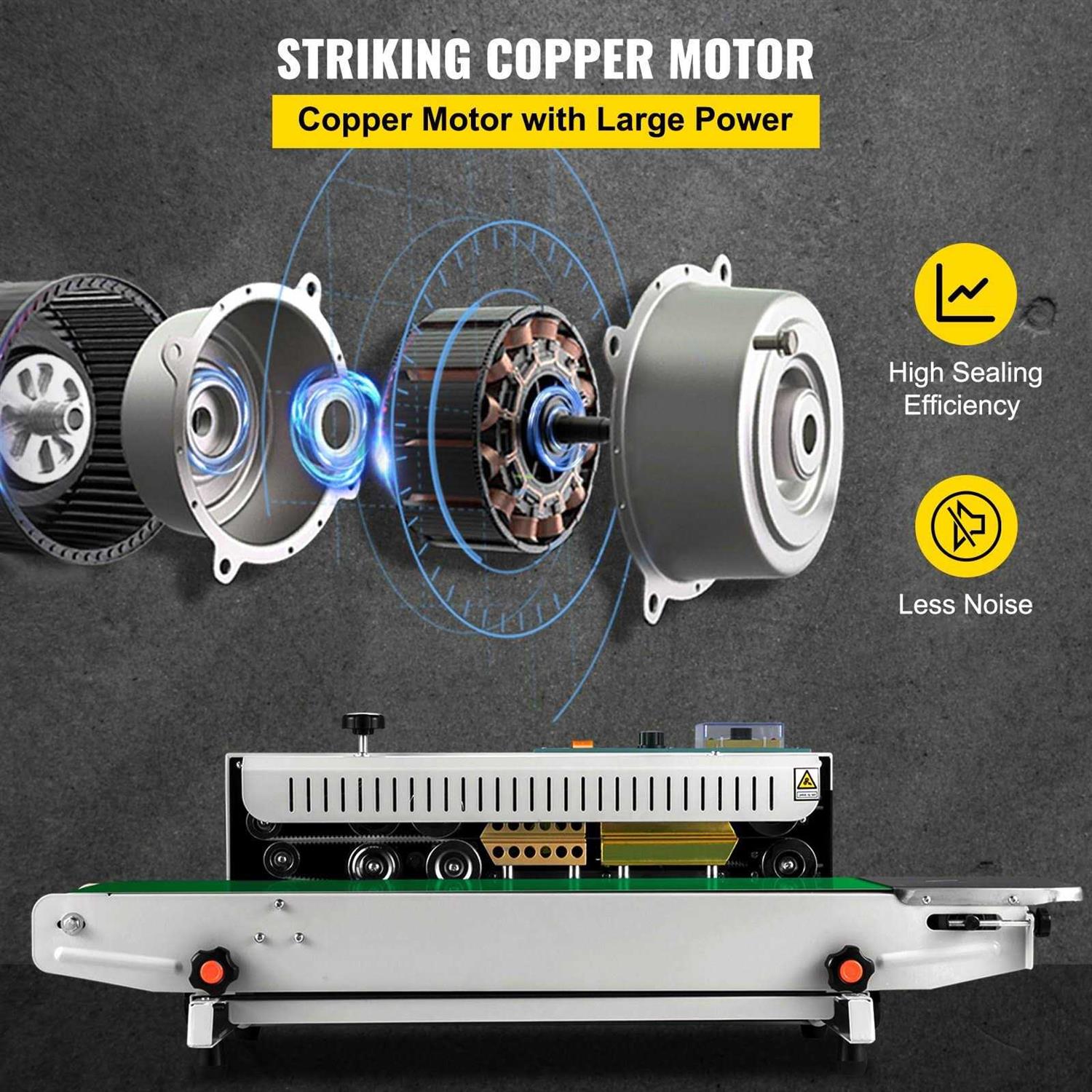 VEVOR Auto Continuous Sealing Machine Horizontal Sealer Plastic Pvc Membrane Bag Film Band Sealer FKJFR900WSBM00001V1 - Image 2