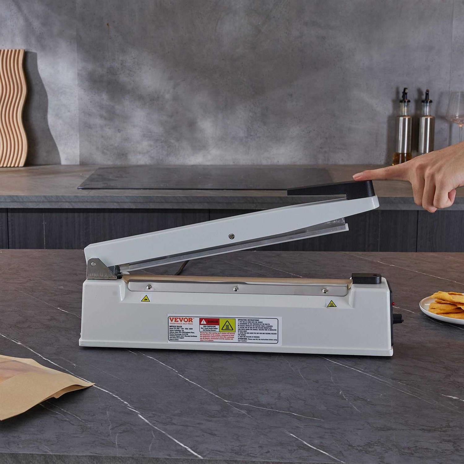 VEVOR Impulse Sealer 16 inch Manual Heat Seal Machine with Adjustable Heating Mode - Image 2