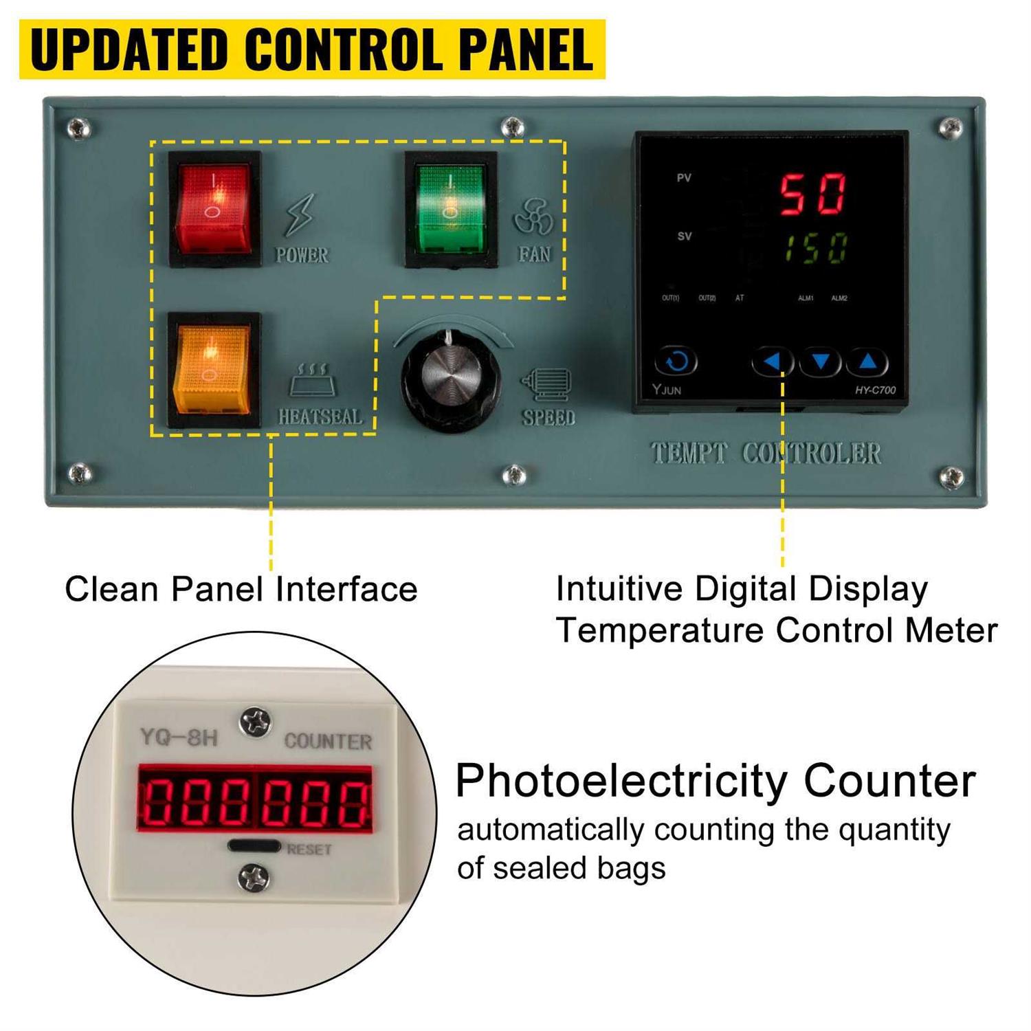 VEVOR Continuous Bag Band Sealing Machine FR900K Band Sealer Machine with Digita - Image 3