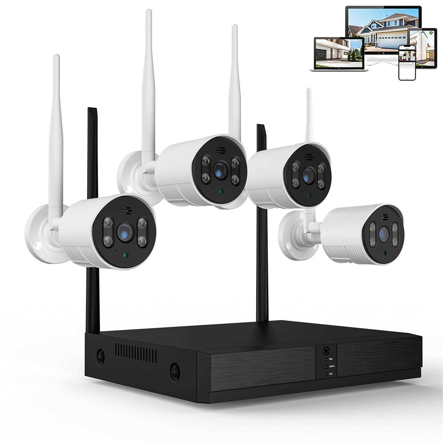 Topvision 4pcs Security Wired Camera System 8CH 3MP NVR Home Security