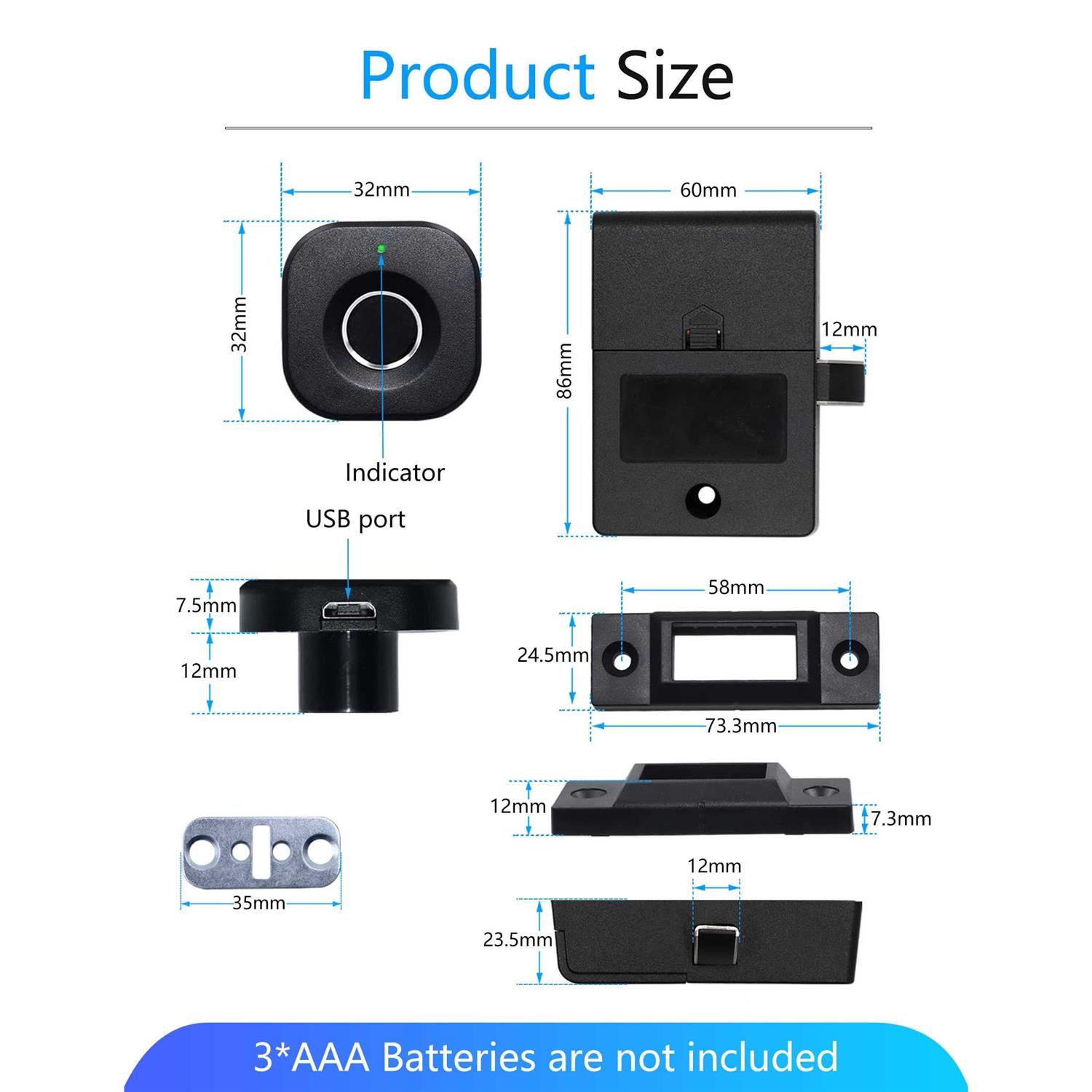 sumnew fingerprint cabinet lock smart biometric cabinet lock - Image 2