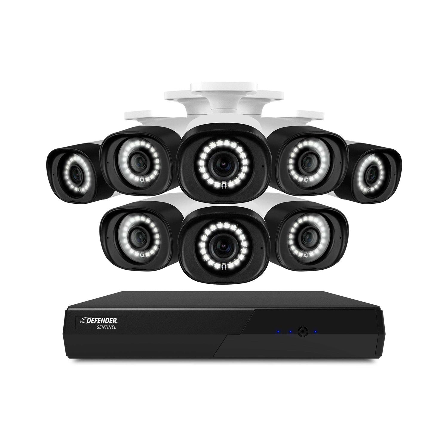 Defender Sentinel 4K Ultra HD POE Wired NVR Security System Cameras