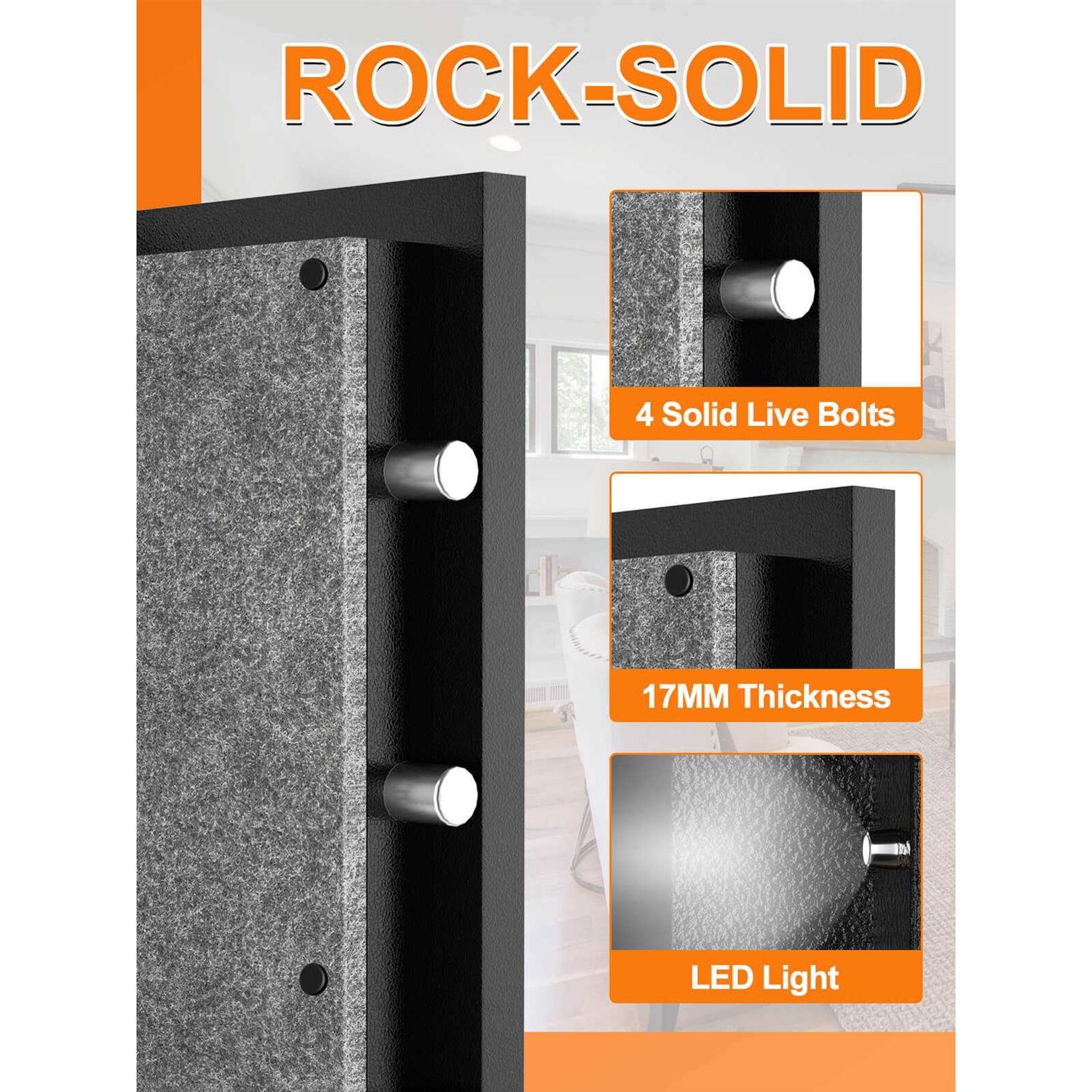 Tigerking 30 Min Fireproof Home Safes Digital Lock 3.47 CU.ft FPSD66 - Image 3