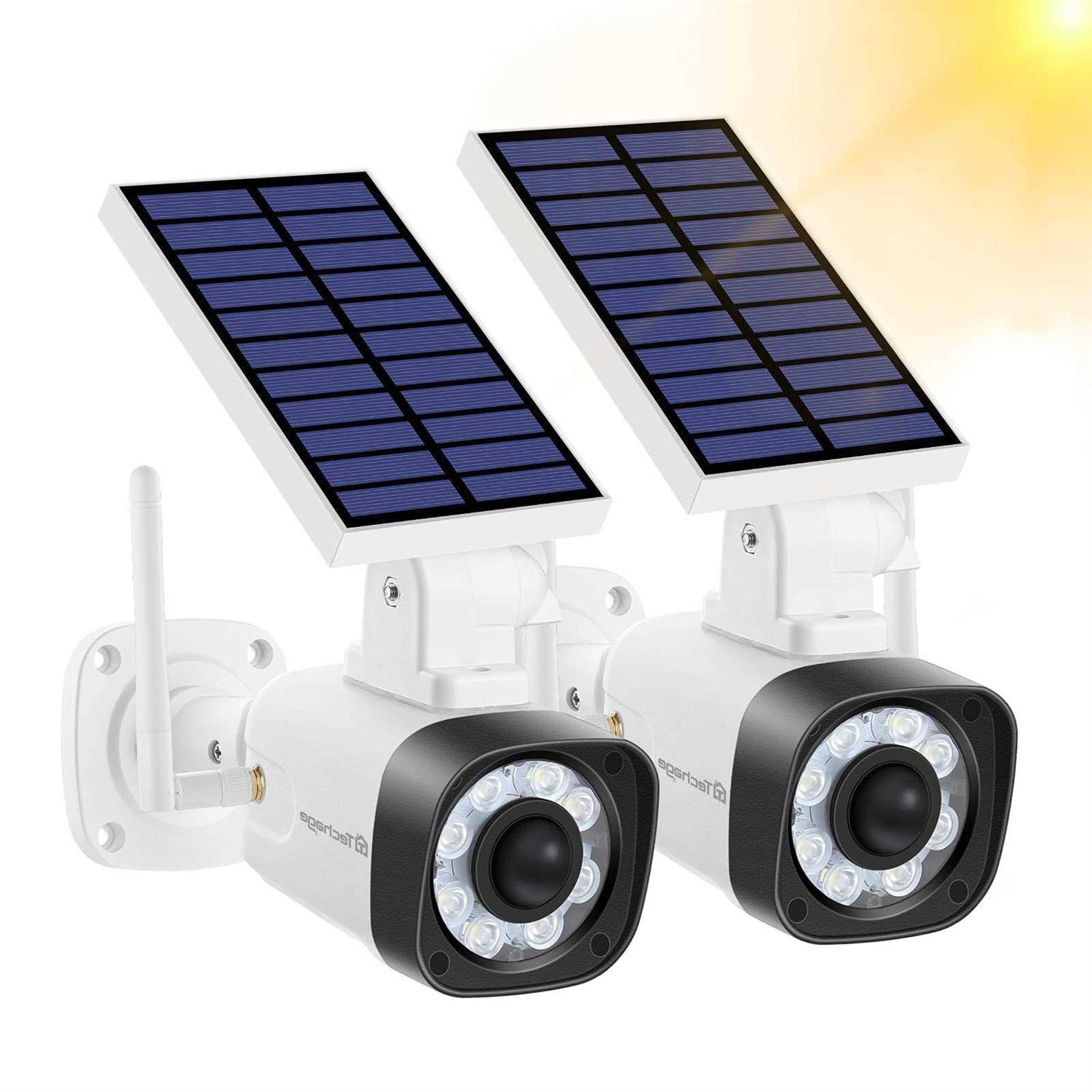 Techage Solar Battery Powered Fake Security Camera Dummy Cameras