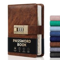 WEMATE Password Book with Lock Password Book with Alphabetical Tabs 600+ Password Spaces