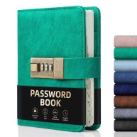 WEMATE Password Book with Lock Password Book with Alphabetical Tabs 600+ Password Spaces