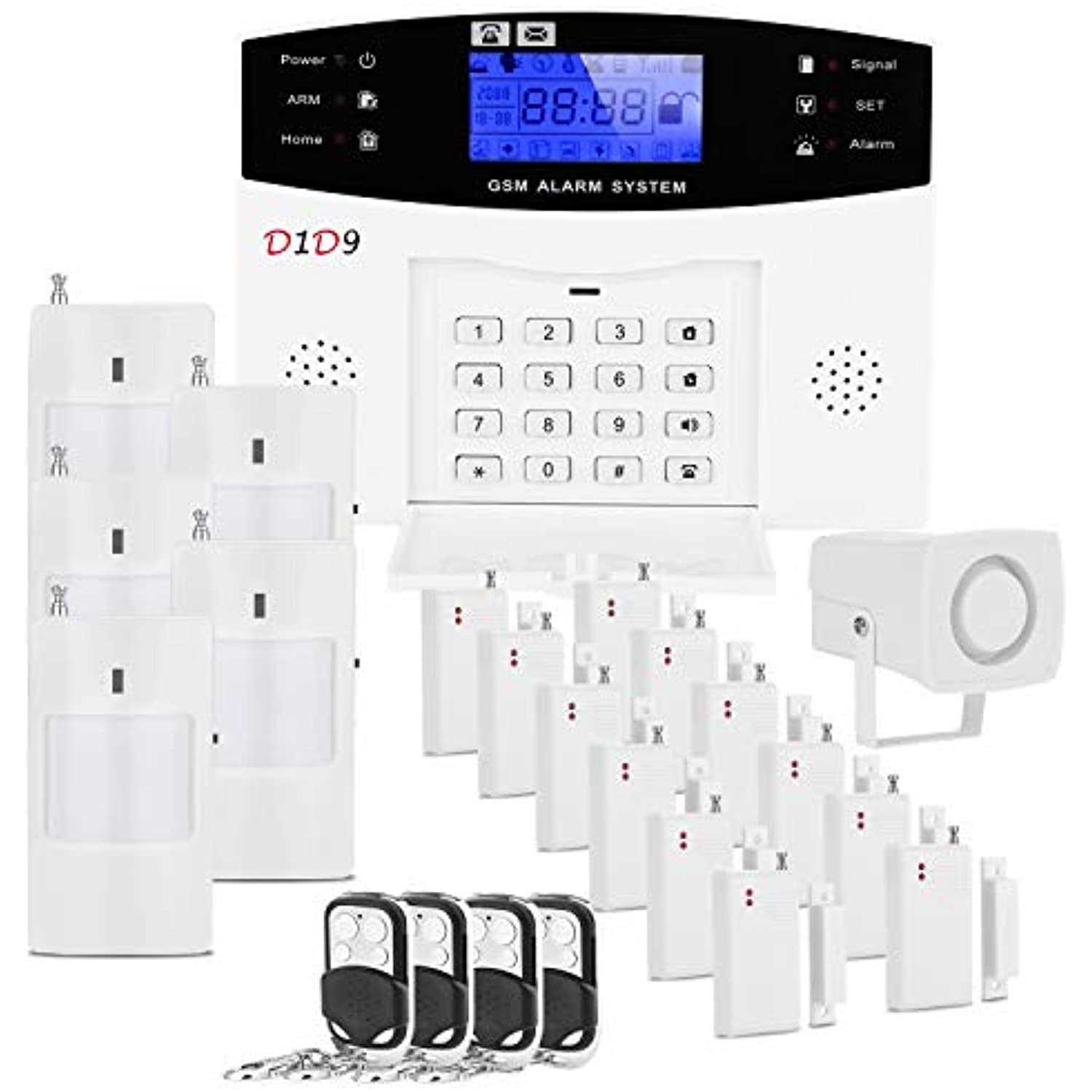 D1d9 Home Burglar Alarm System 23 pcs kit Wireless Diy Gsm Auto Dialer for House Security