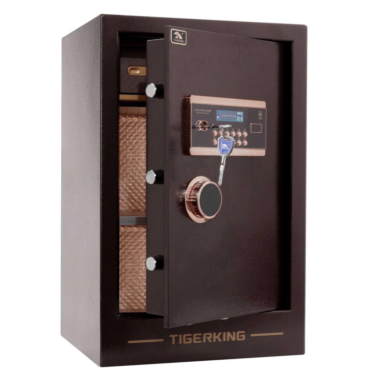 Tigerking Burglary Digital Security Safe Box for Home Office Double Safety Key Lock and Password Safes