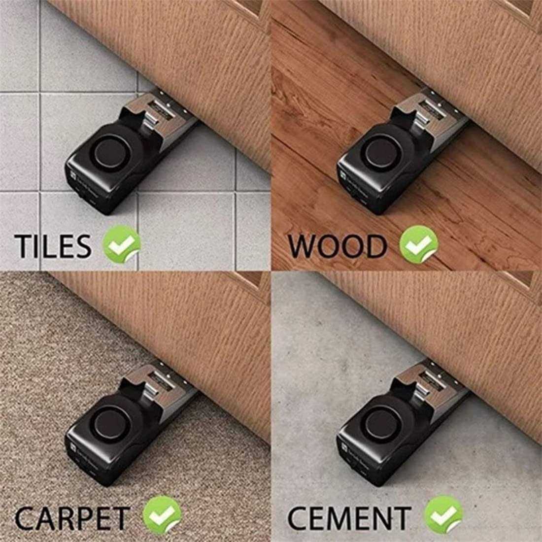 Upgraded Door Stop & Security Alarm Wireless Portable 120 Loud Entrance Alert Door Stopper Wedge Security Door Stopper Anti-Theft Alarm Doorstop - Image 5