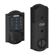 Schlage Camelot Matte Black Electronic Connect Smart Deadbolt with Alarm SJ4690702000