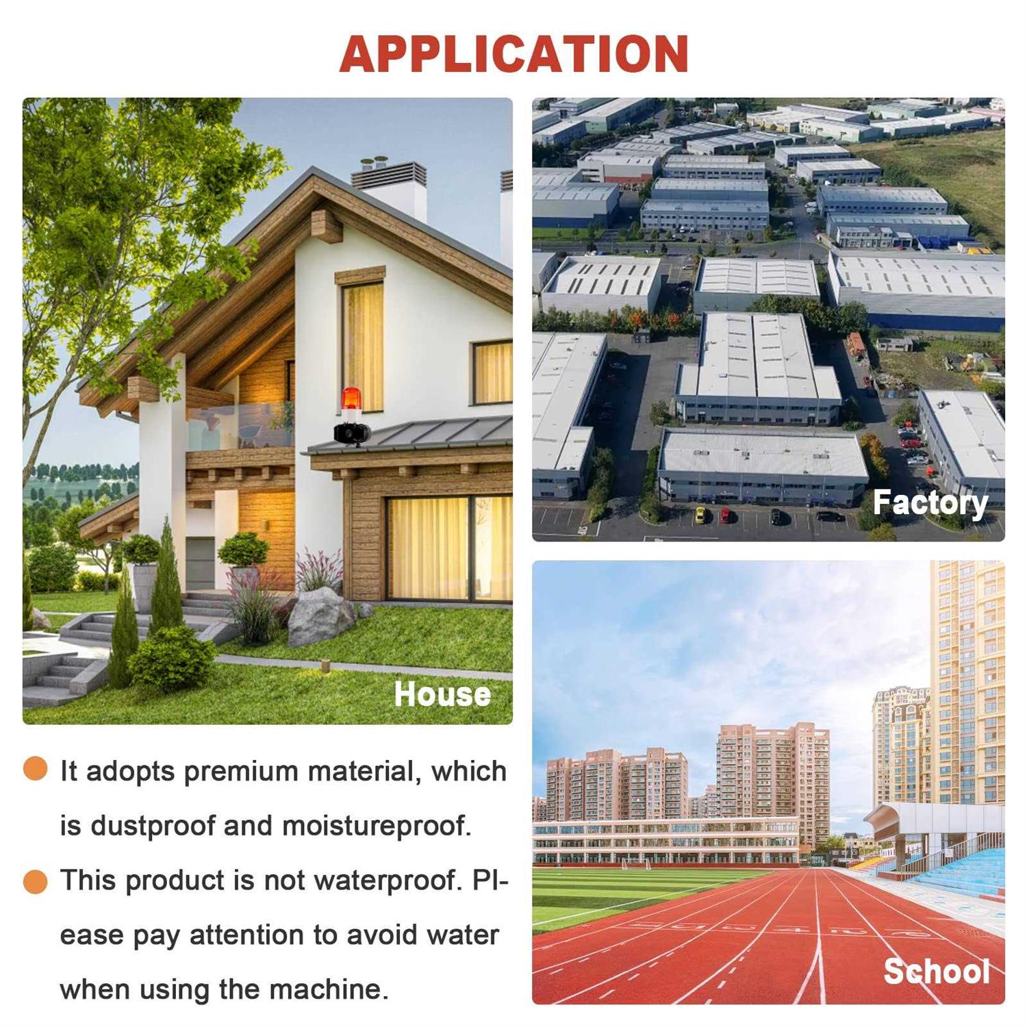 Sound and Light Loud Alarm Siren with Strobe Light Industrial Led Warning Light Horn Siren Alarm 115dB 60W LTE-1101 - Image 5