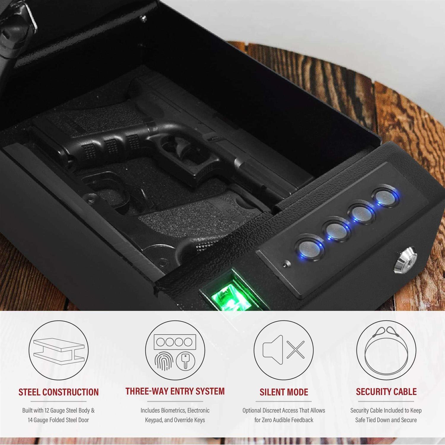 Stealth Top Vault Quick-Access Biometric Pistol Safe TV1 - Image 3