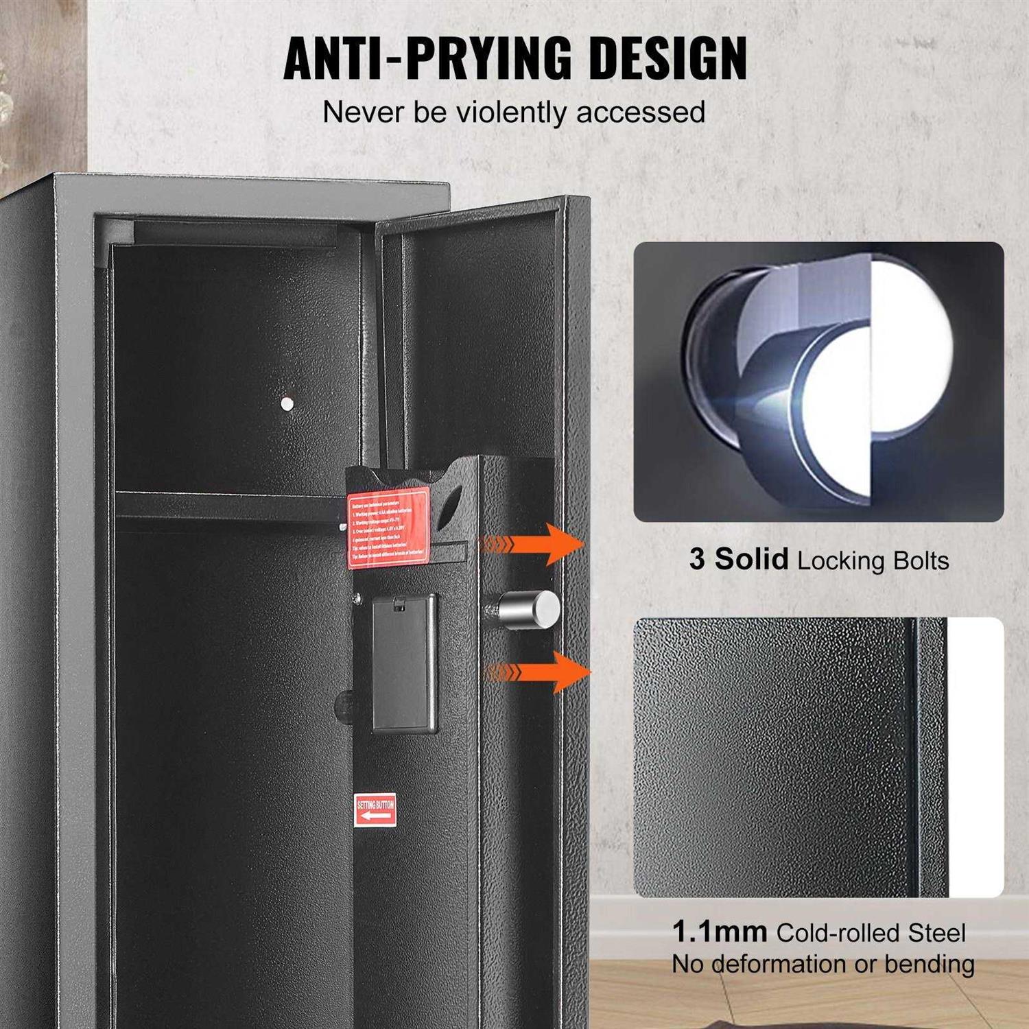 VEVOR Gun Safe Rifle Safe with Digital Keypad or Fingerprint & Lock - Image 2