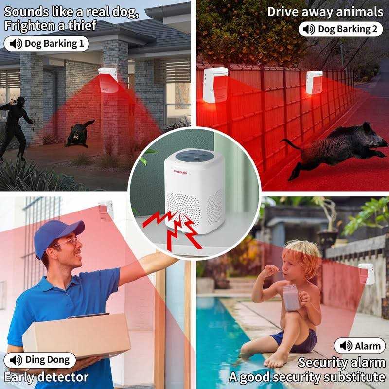 S SELDORAUK Dog Barking Alarm Motion Sensor 1000 Feet Wireless Home Security Detector Door Bells Chimes Kit - Image 2