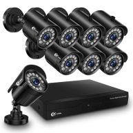 Xvim 1080p Wired Security Cameras System – 8CH Home Security Camera System Dvr(no Hard Drive)8pcs 2MP Security Cameras IP66 Waterproof Outdoor Camera