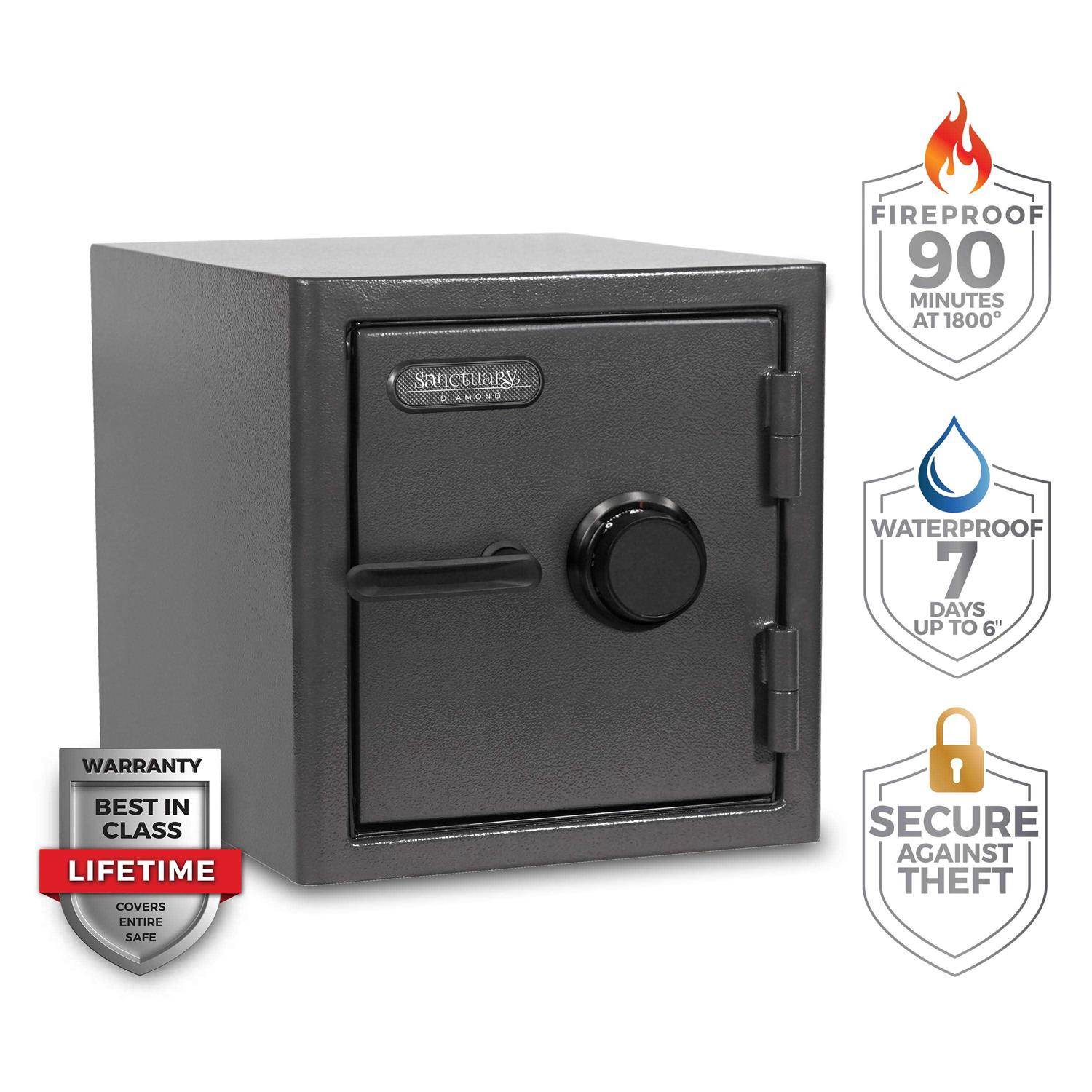 Sanctuary Diamond Fireproof/Waterproof Home & Office Safe with Combination Lock - Image 3
