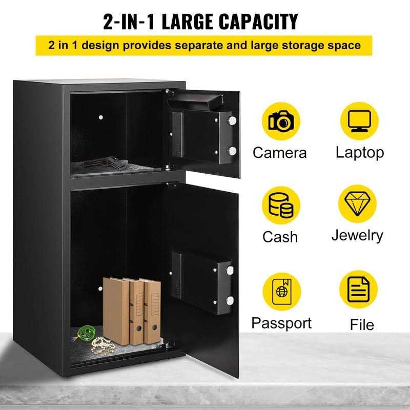 VEVOR Large Double Door Security Safe Box 2.6 Cubic Feet Steel Safe Box Strong Box with Digital Lock for Money Gun Jewelry - Image 4