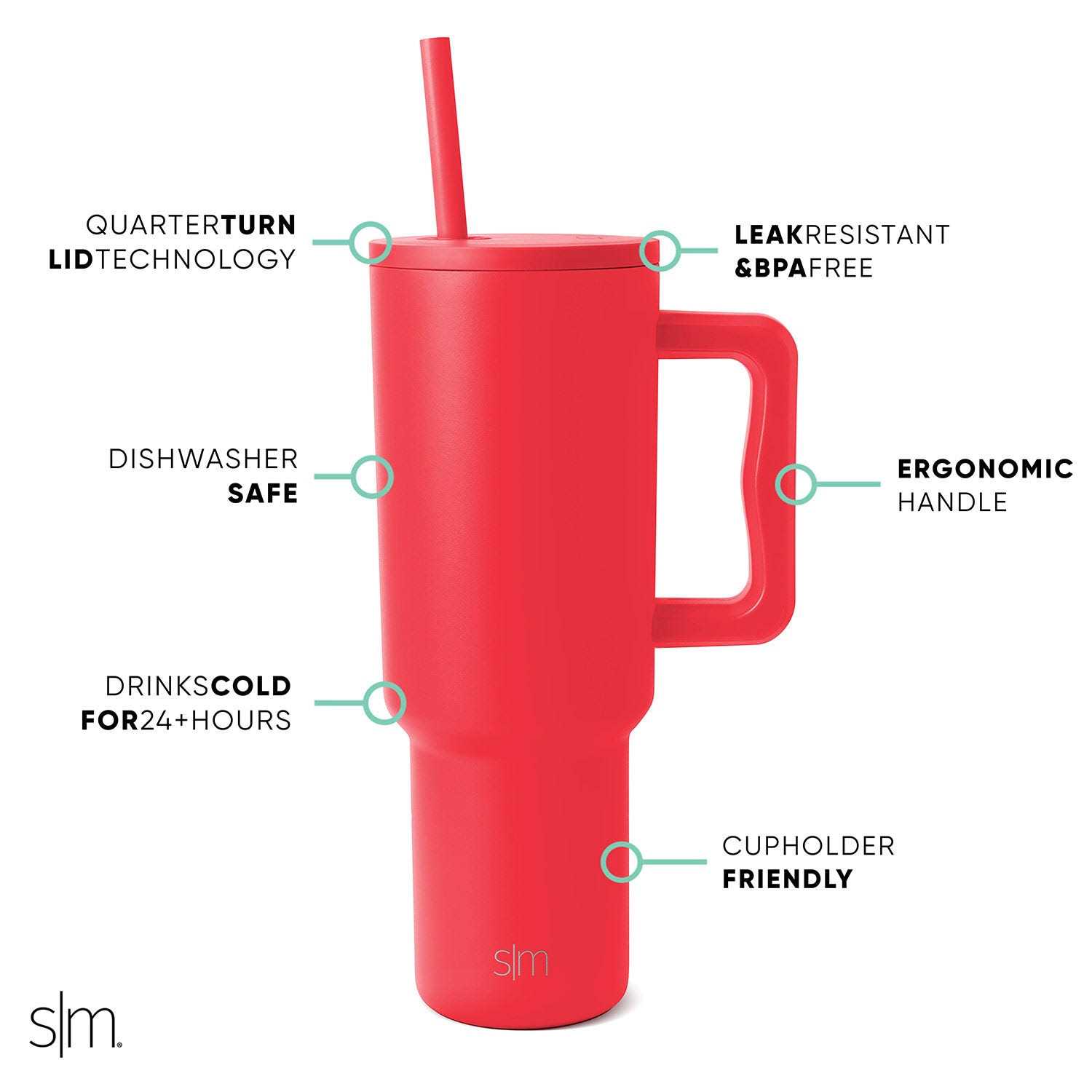 Simple Modern 40 oz Tumbler with Handle and Straw Lid - Image 4