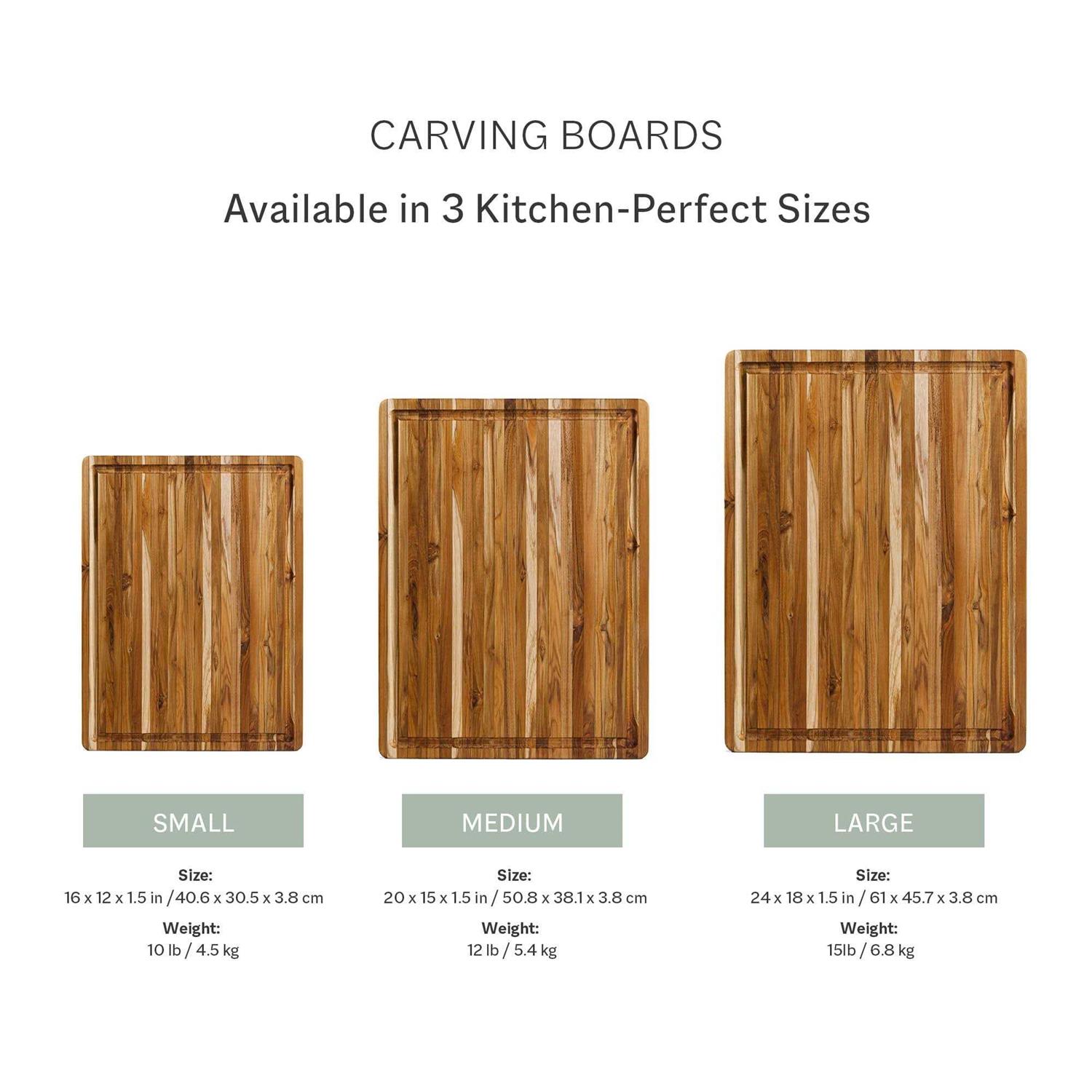 Teakhaus Edge Grain Teakwood Cutting Board with Hand Grips & Juice Canal - Image 2